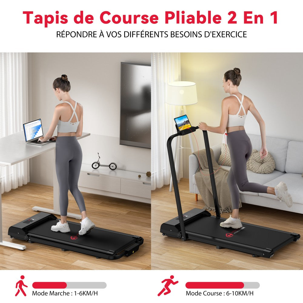 Tapis de Course C1, Vitesse 1-10KM/H, 5% Inclinaison Manuelle