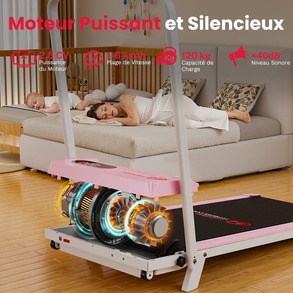 Tapis de Course T7, Vitesse 1-6KM/H, 5% Inclinaison Manuelle