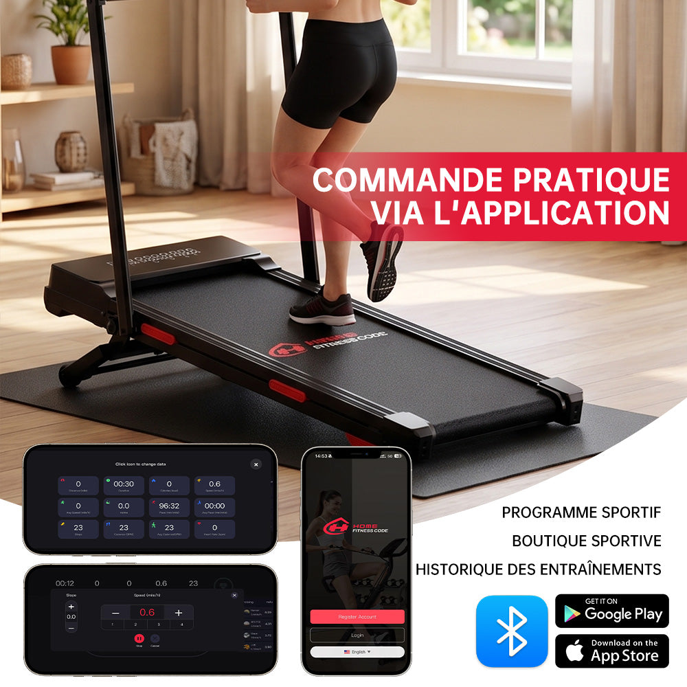 Tapis de Course Y5 avec Moteur sans Balais, 0% - 15 % Inclinaison Automatique