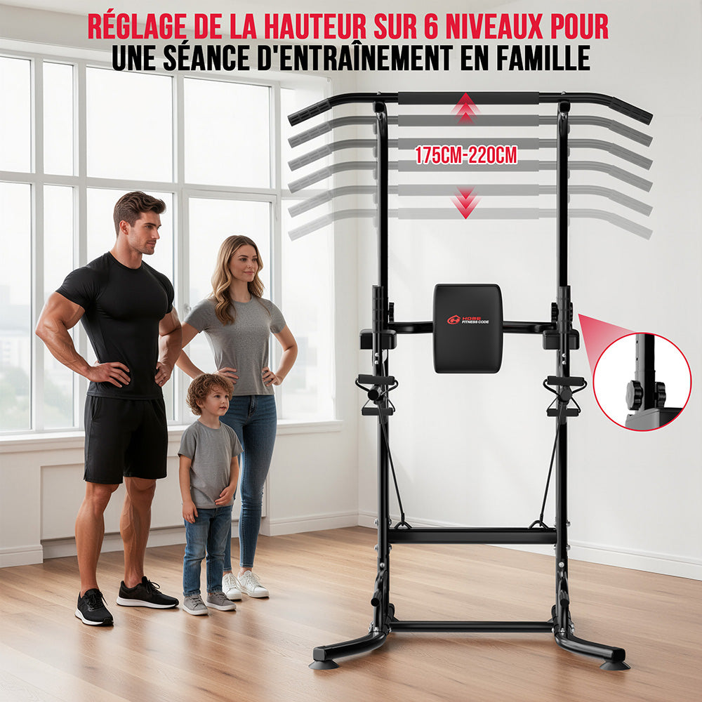 Power Tower Dip Station A1, avec Bandes de Résistance