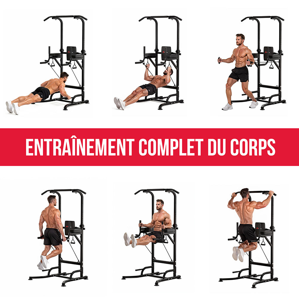 Power Tower Dip Station A1, avec Bandes de Résistance