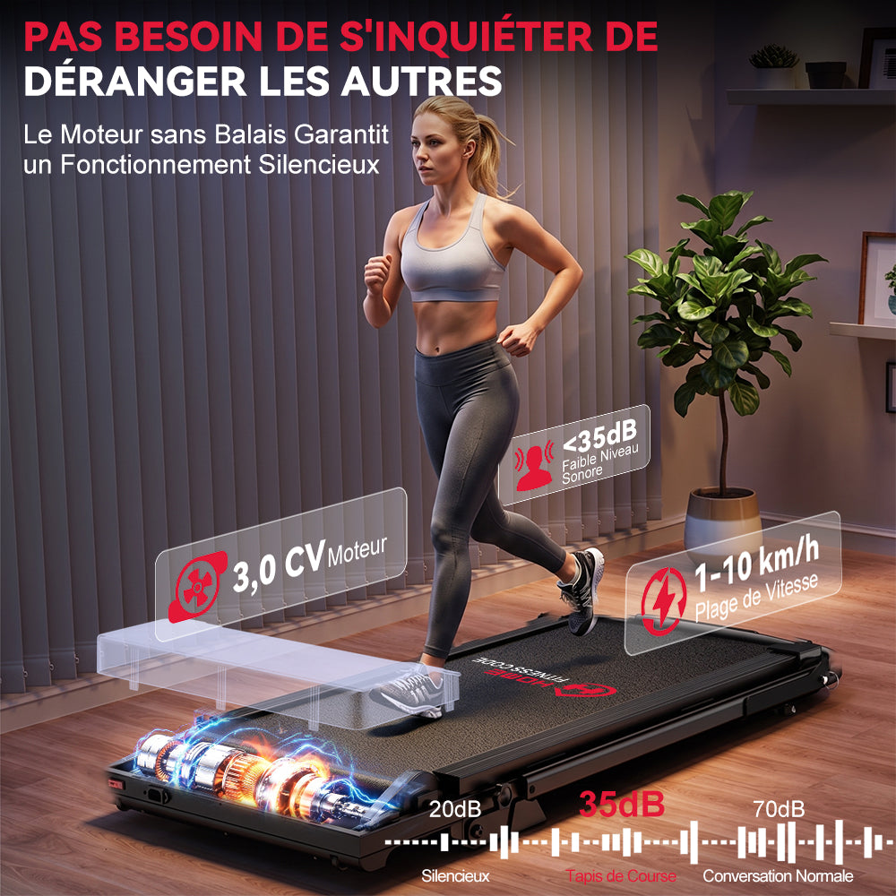 Tapis de Course Q2 Pro avec 5% Inclinaison Manuelle, Vitesse 1-10 km/h (Nouvelle Version)