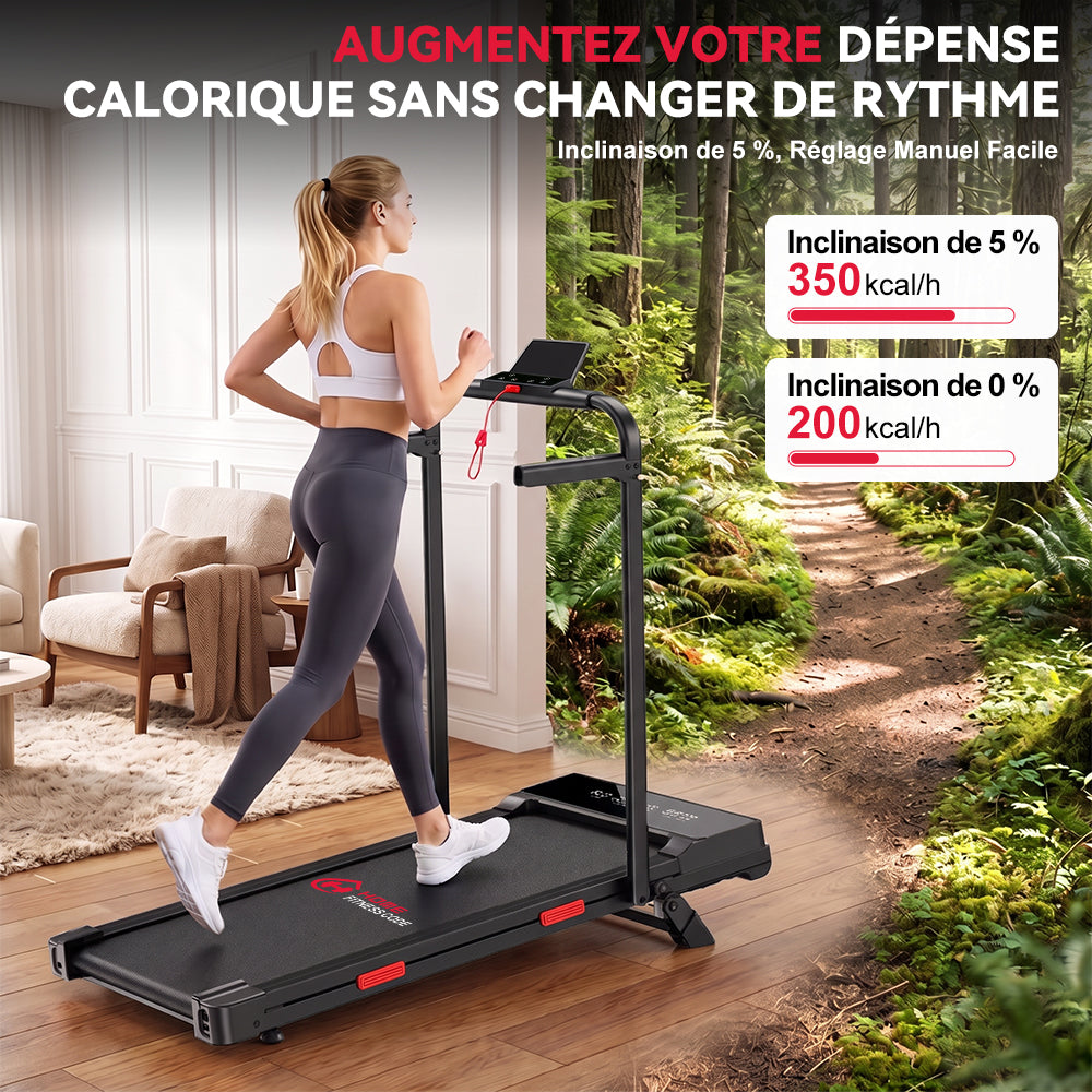 Tapis de Course Q2 Pro avec 5% Inclinaison Manuelle, Vitesse 1-10 km/h (Nouvelle Version)