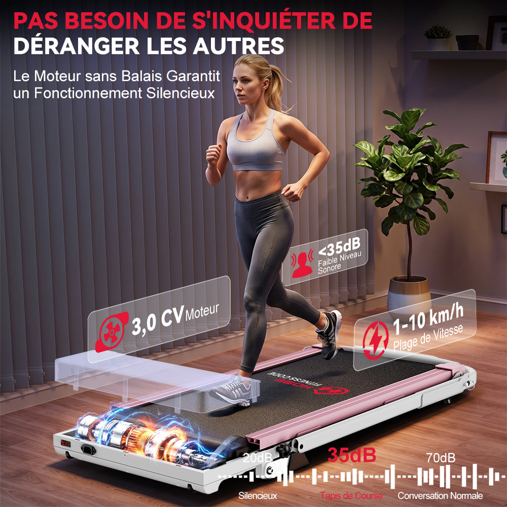 Tapis de Course Q2 Pro avec 5% Inclinaison Manuelle, Vitesse 1-10 km/h (Nouvelle Version)
