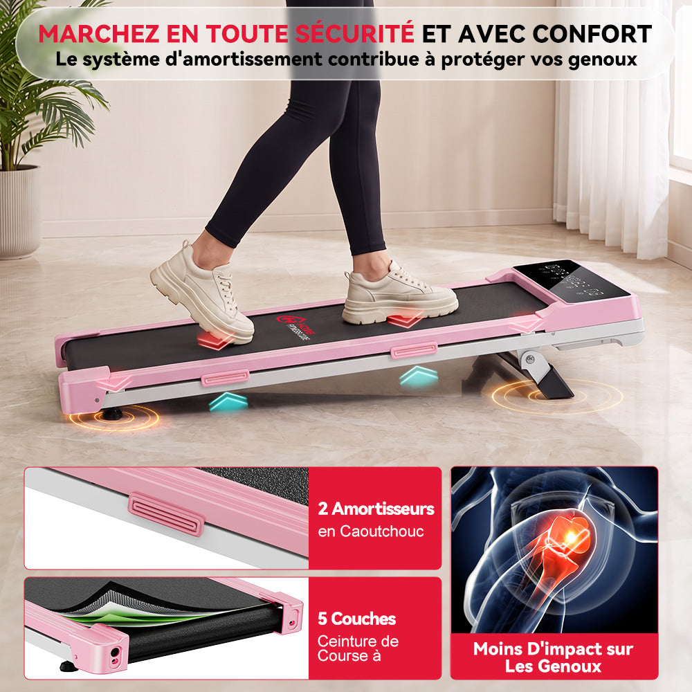 Tapis de Course Q2 Pro avec 5% Inclinaison Manuelle, Vitesse 1-10 km/h (Nouvelle Version)