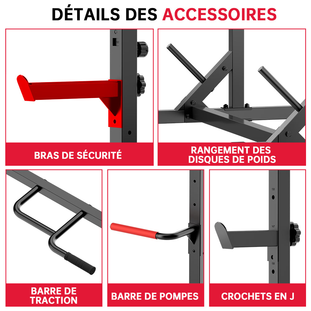 Squat Demi-Rack avec Barre de Traction