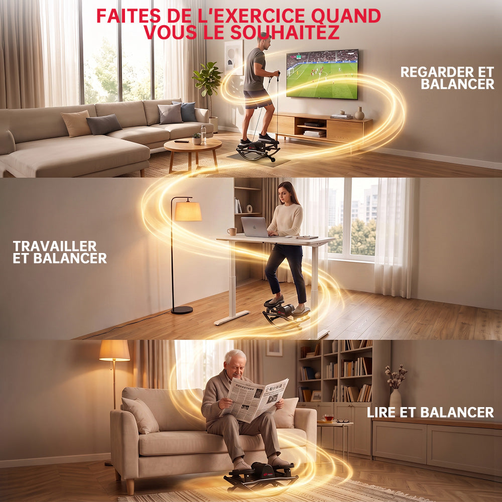 Stepper en Forme de U, avec Bandes de Résistance et Tapis Antidérapant