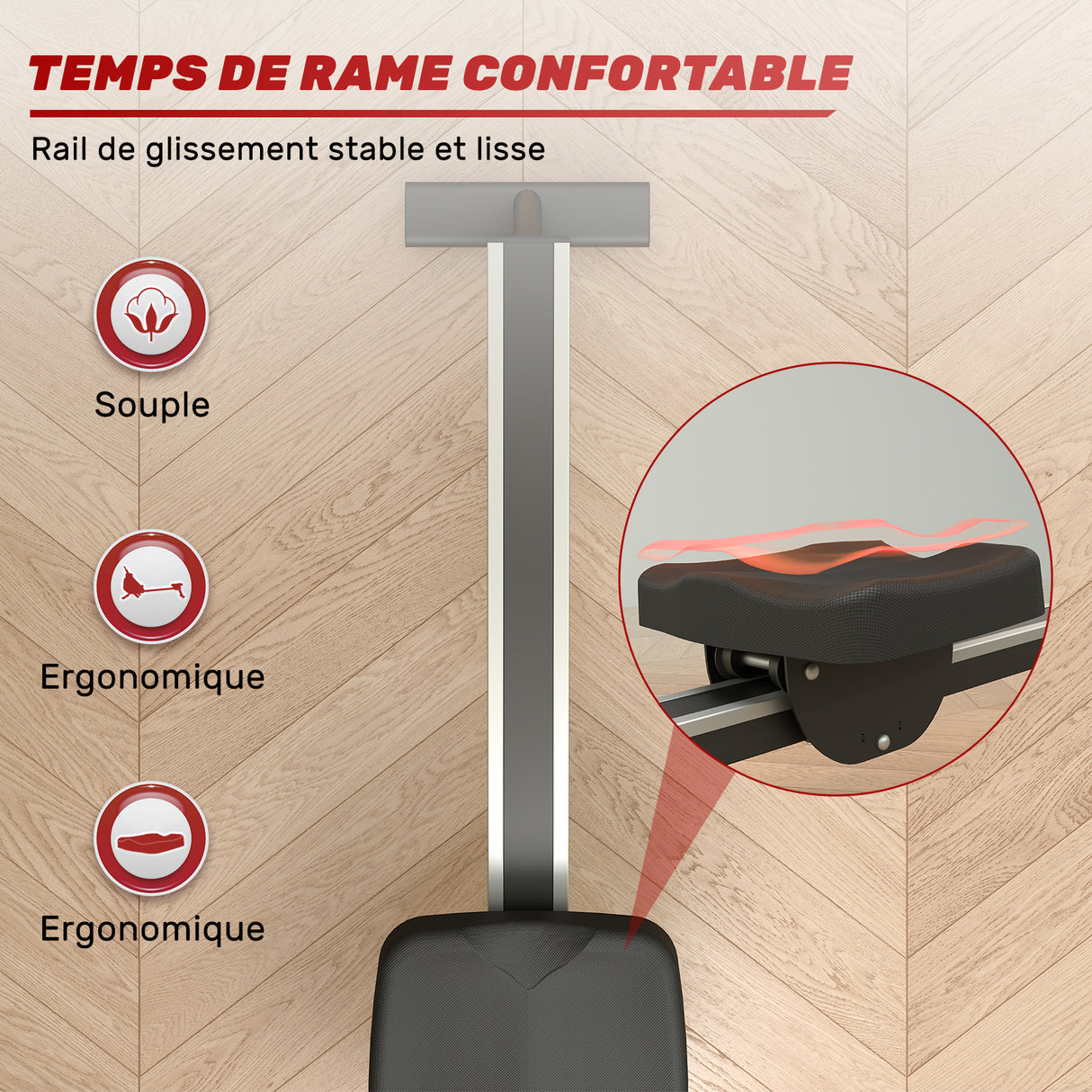 Rameur Magnétique, 16 Niveaux de Résistance