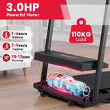 Tapis de Course Pliable A2, 1-12 KM/H, Bluetooth Musique et Application
