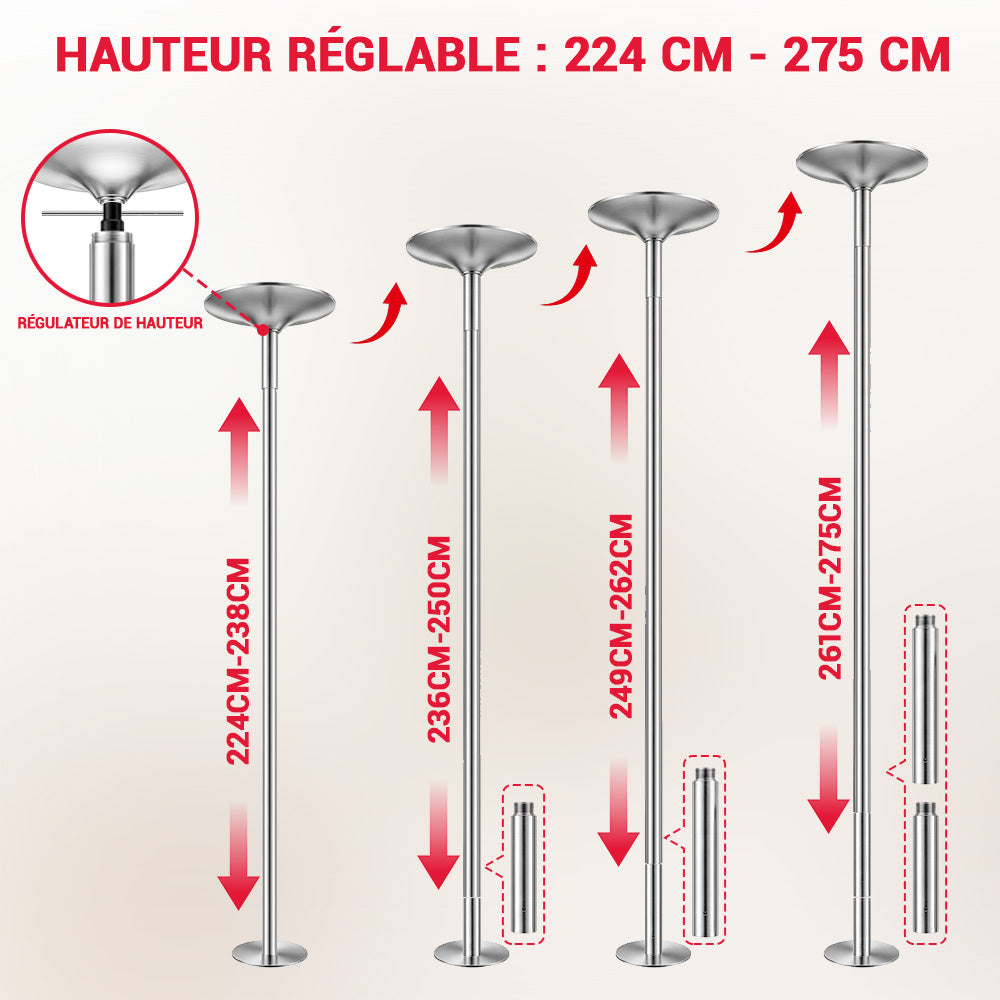 Barre de Danse Fitness Réglable en Hauteur