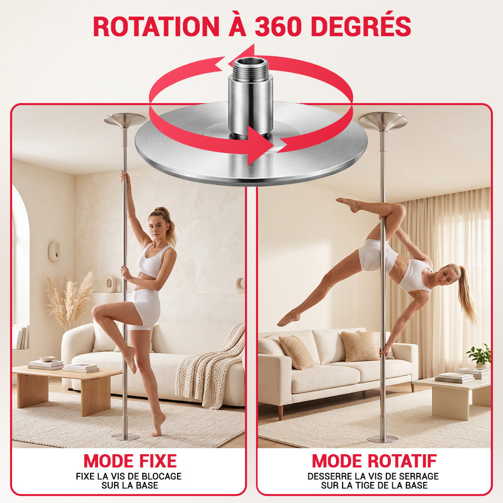 Barre de Danse Fitness Réglable en Hauteur