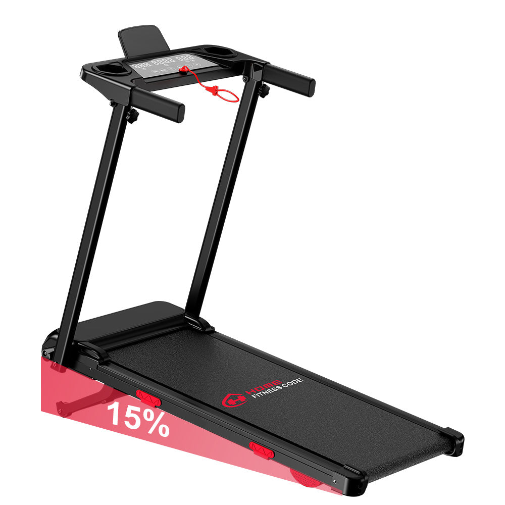 Tapis de Course Pliant Q5 avec Inclinaison, Moteur sans Balais, Vitesse 1-12KM/H