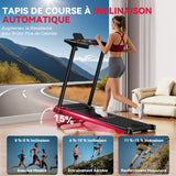 Tapis de Course Pliant Q5 avec Inclinaison, Moteur sans Balais, Vitesse 1-12KM/H