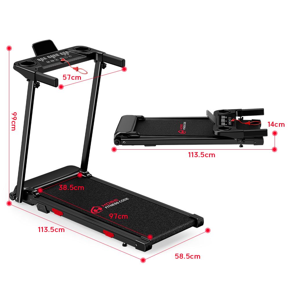 Tapis de Course Pliant Q5 avec Inclinaison, Moteur sans Balais, Vitesse 1-12KM/H