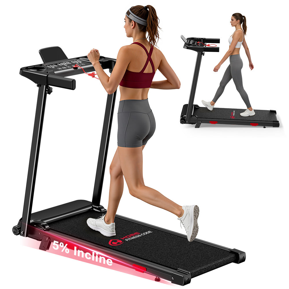 Tapis de Course Pliant Q5 avec Inclinaison, Moteur sans Balais, Vitesse 1-12KM/H