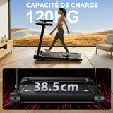 Tapis de Course Pliant Q5 avec Inclinaison, Moteur sans Balais, Vitesse 1-12KM/H