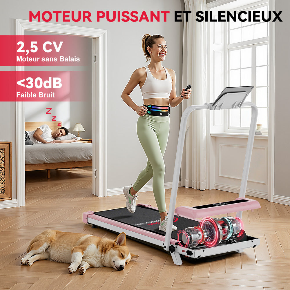 Tapis de Course Z3 avec Moteur Sans Balais, Vitesse 1-6 km/h, 5% Inclinaison Manuelle