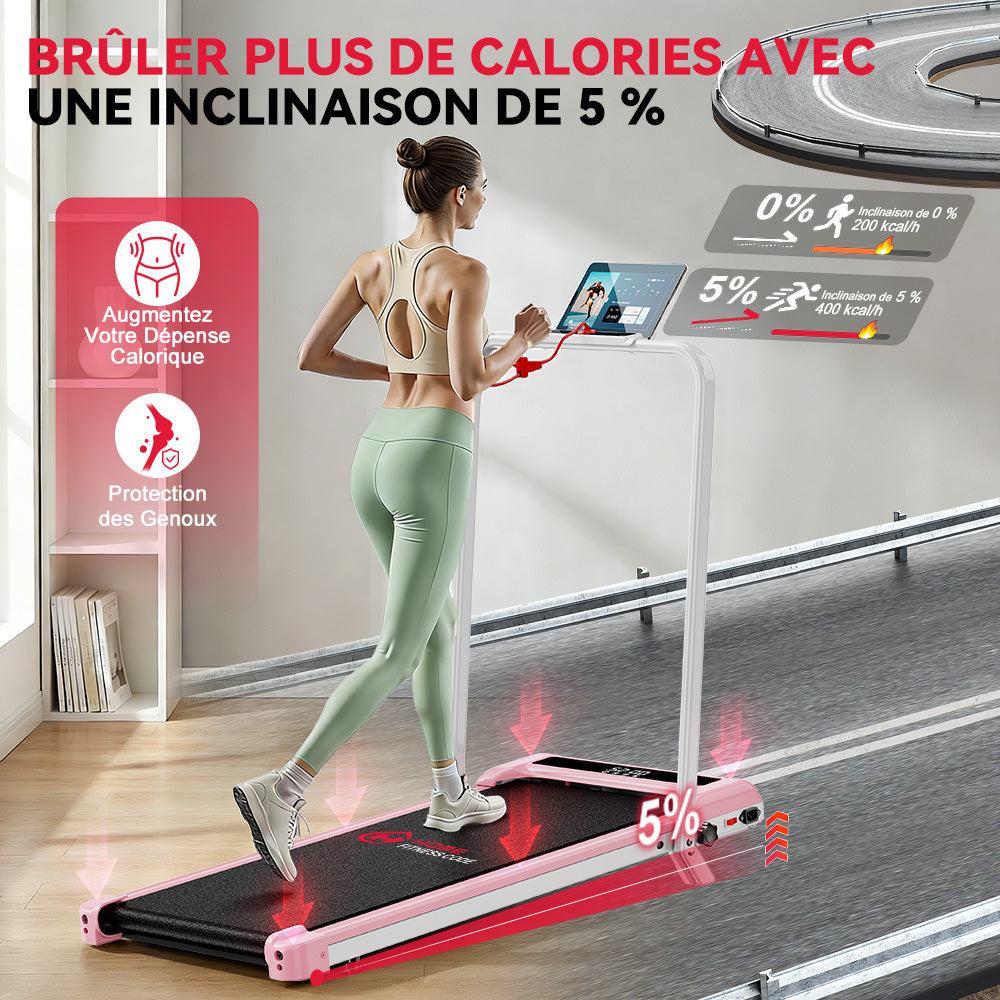 Tapis de Course Z3 avec Moteur Sans Balais, Vitesse 1-6 km/h, 5% Inclinaison Manuelle
