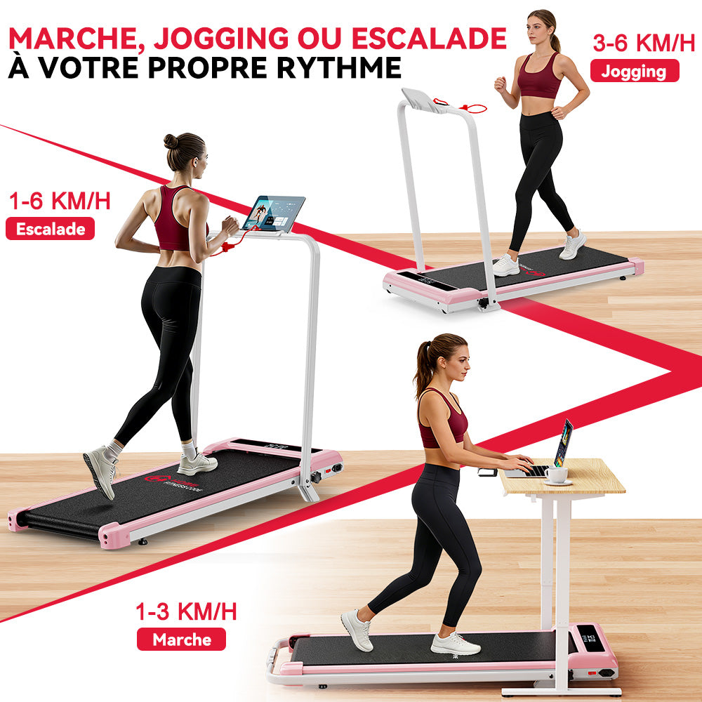 Tapis de Course Z3 avec Moteur Sans Balais, Vitesse 1-6 km/h, 5% Inclinaison Manuelle