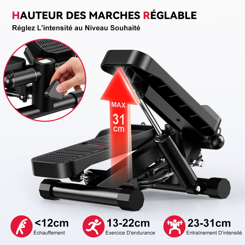 Mini Stepper Hydraulique avec Bandes de Résistance