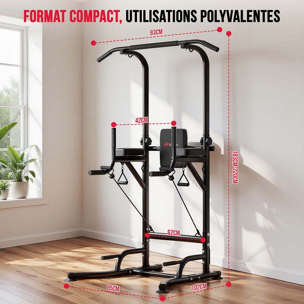 Power Tower Dip Station A1, avec Bandes de Résistance