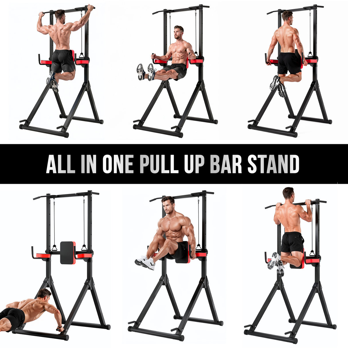 Power Tower Dip Station B1, Réglage en Hauteur sur 12 Niveaux