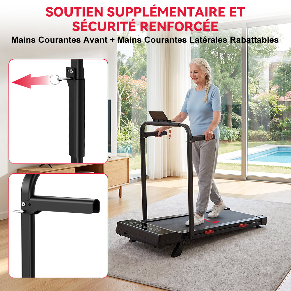 Tapis de Course Q2 Pro avec 5% Inclinaison Manuelle, Vitesse 1-10 km/h (Nouvelle Version)
