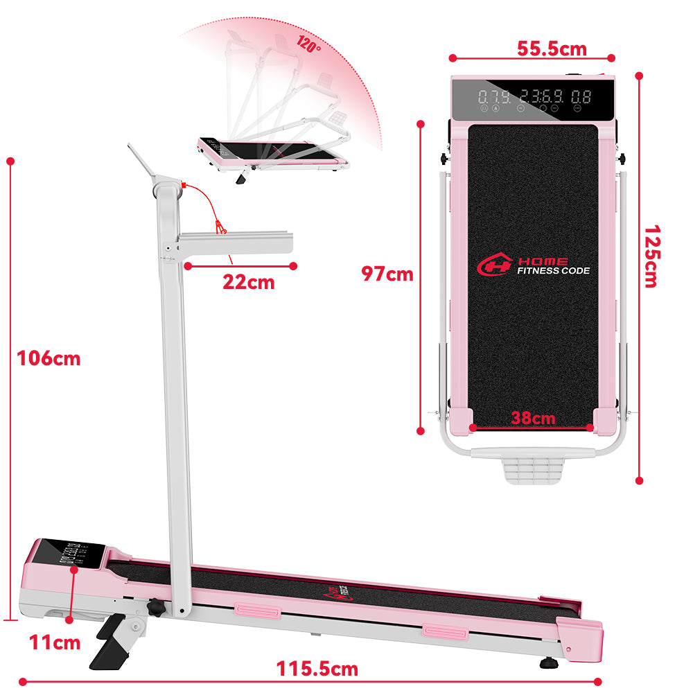 Tapis de Course Q2 Pro avec 5% Inclinaison Manuelle, Vitesse 1-10 km/h (Nouvelle Version)