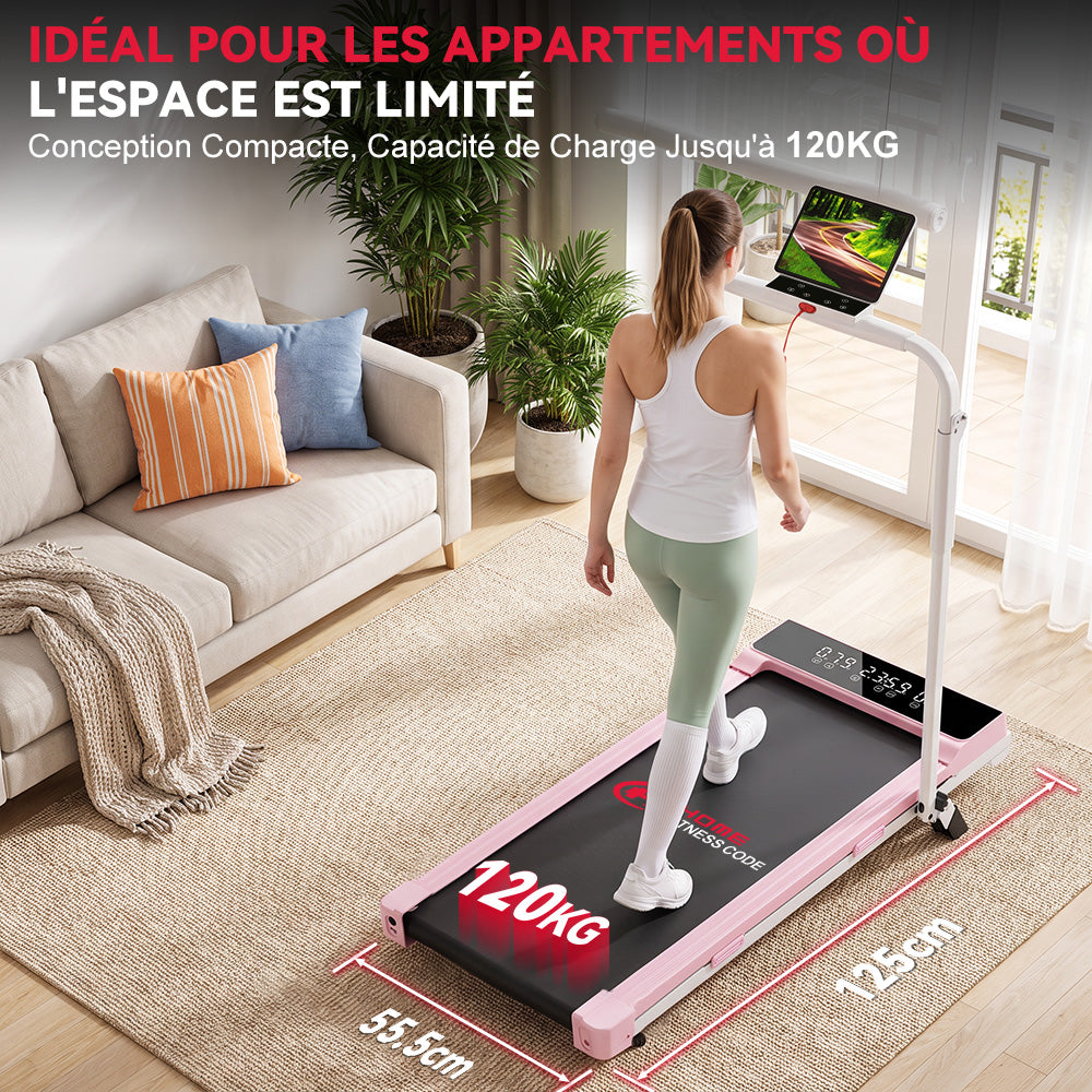 Tapis de Course Q2 Pro avec 5% Inclinaison Manuelle, Vitesse 1-10 km/h (Nouvelle Version)