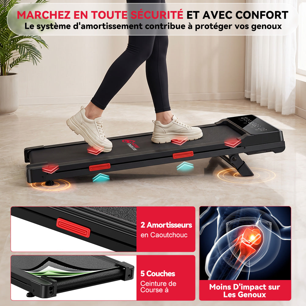 Tapis de Course Q2 Pro avec 5% Inclinaison Manuelle, Vitesse 1-10 km/h (Nouvelle Version)