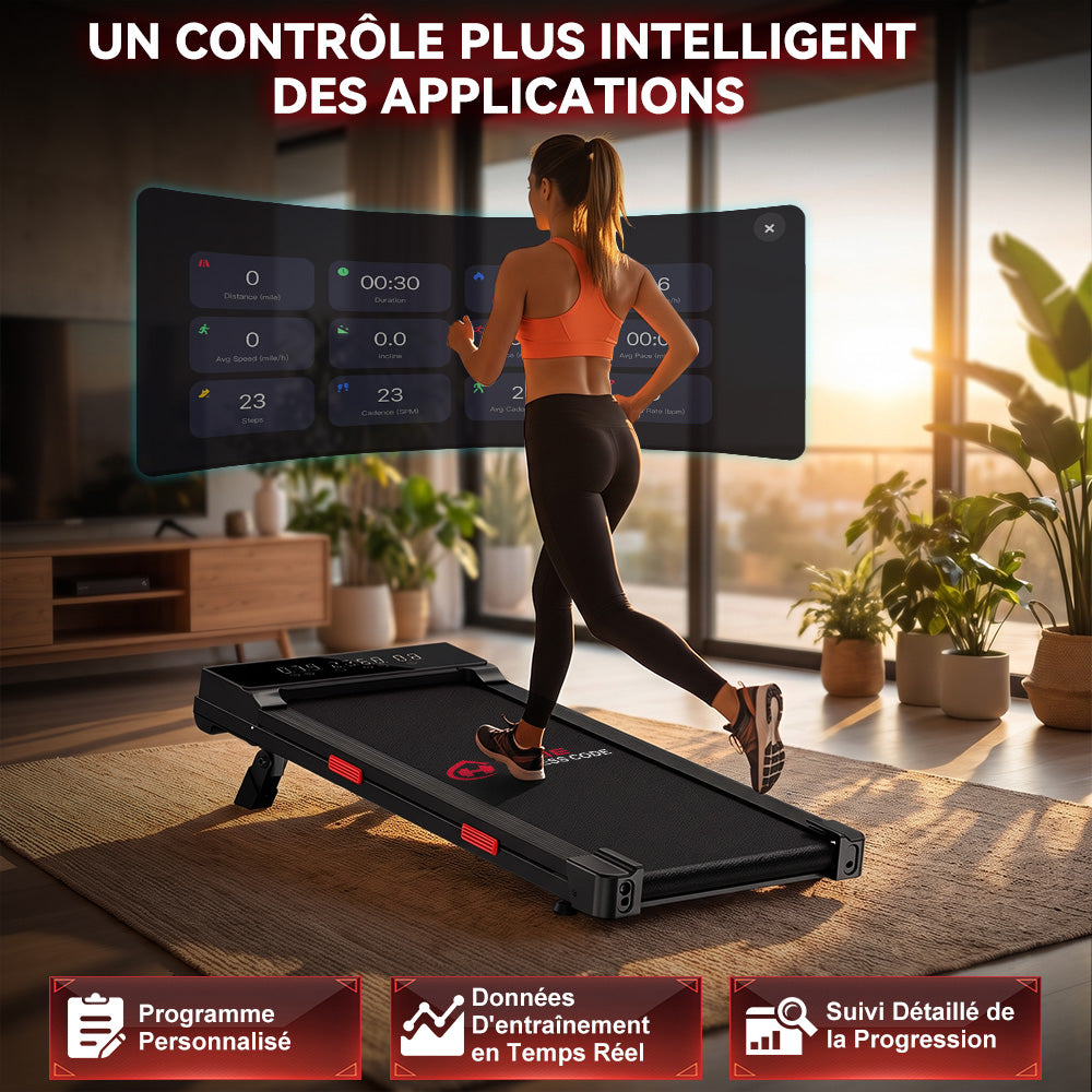 Tapis de Course Q2 Pro avec 5% Inclinaison Manuelle, Vitesse 1-10 km/h (Nouvelle Version)