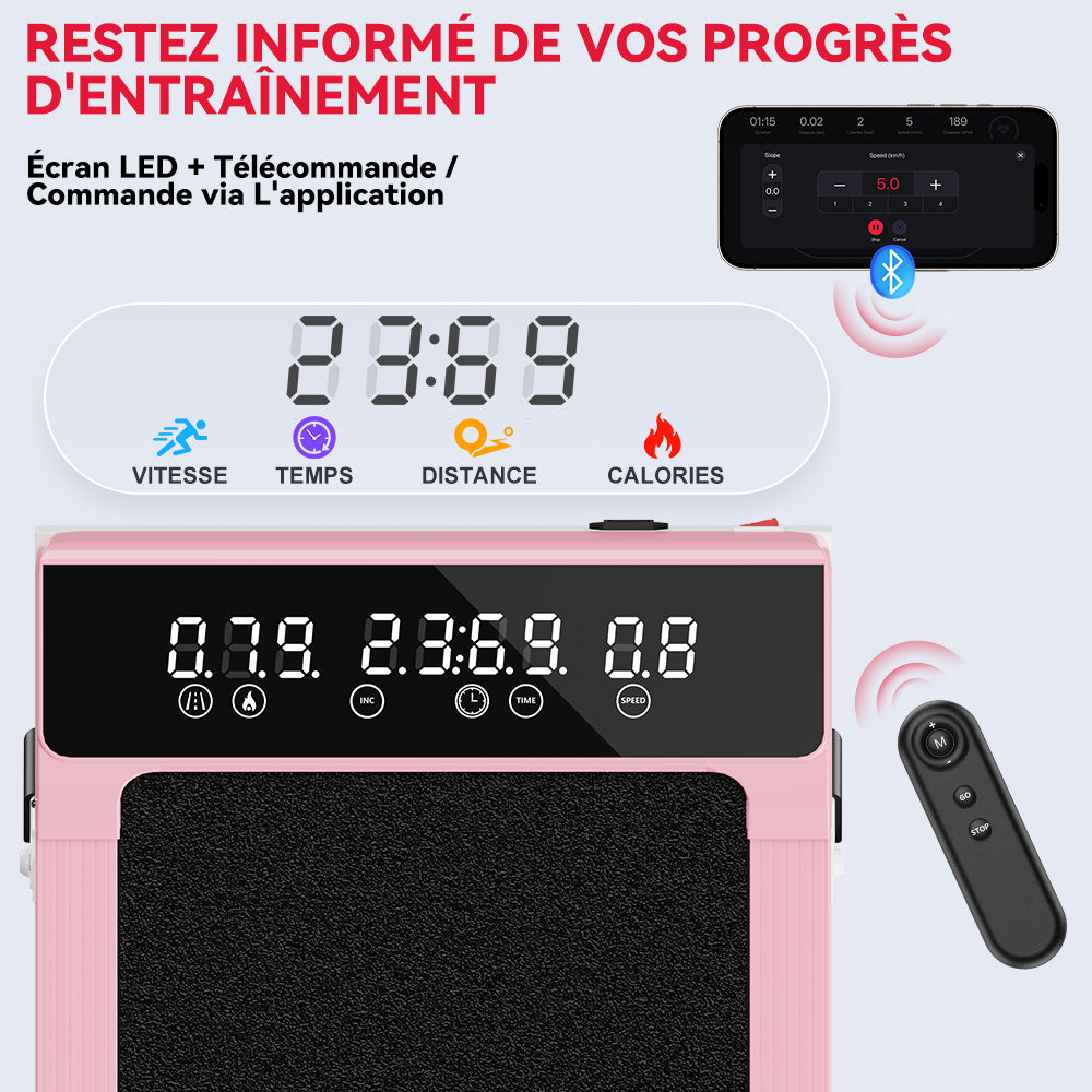 Tapis de Course Q2 Pro avec 5% Inclinaison Manuelle, Vitesse 1-10 km/h (Nouvelle Version)