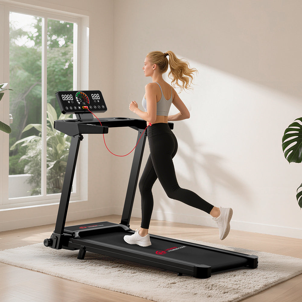 Tapis De Course Pliable Cardirun 3.0 HP - Inclinaison 0-6%, Poids Max 158.8 Kg, 12 Km/h - Pour Maison, Silencieux