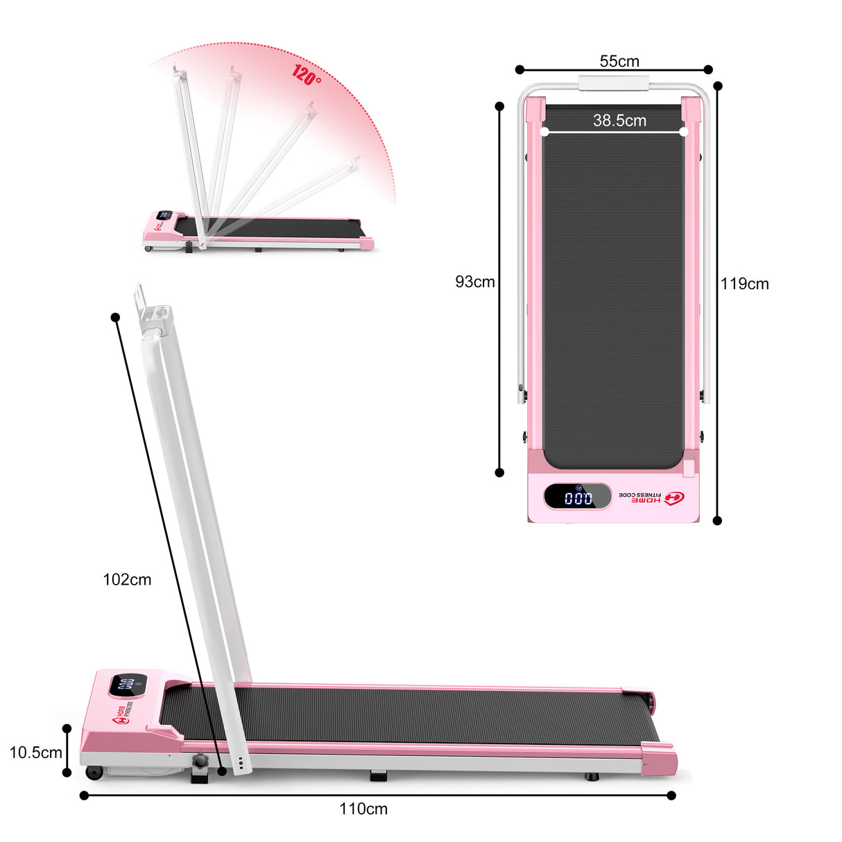 Tapis de Course Pliant T2, Vitesse 1-6KM/H