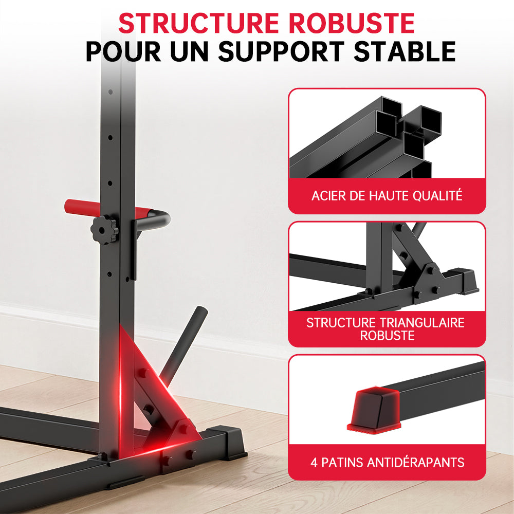 Squat Demi-Rack avec Barre de Traction