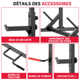 Squat Demi-Rack avec Barre de Traction