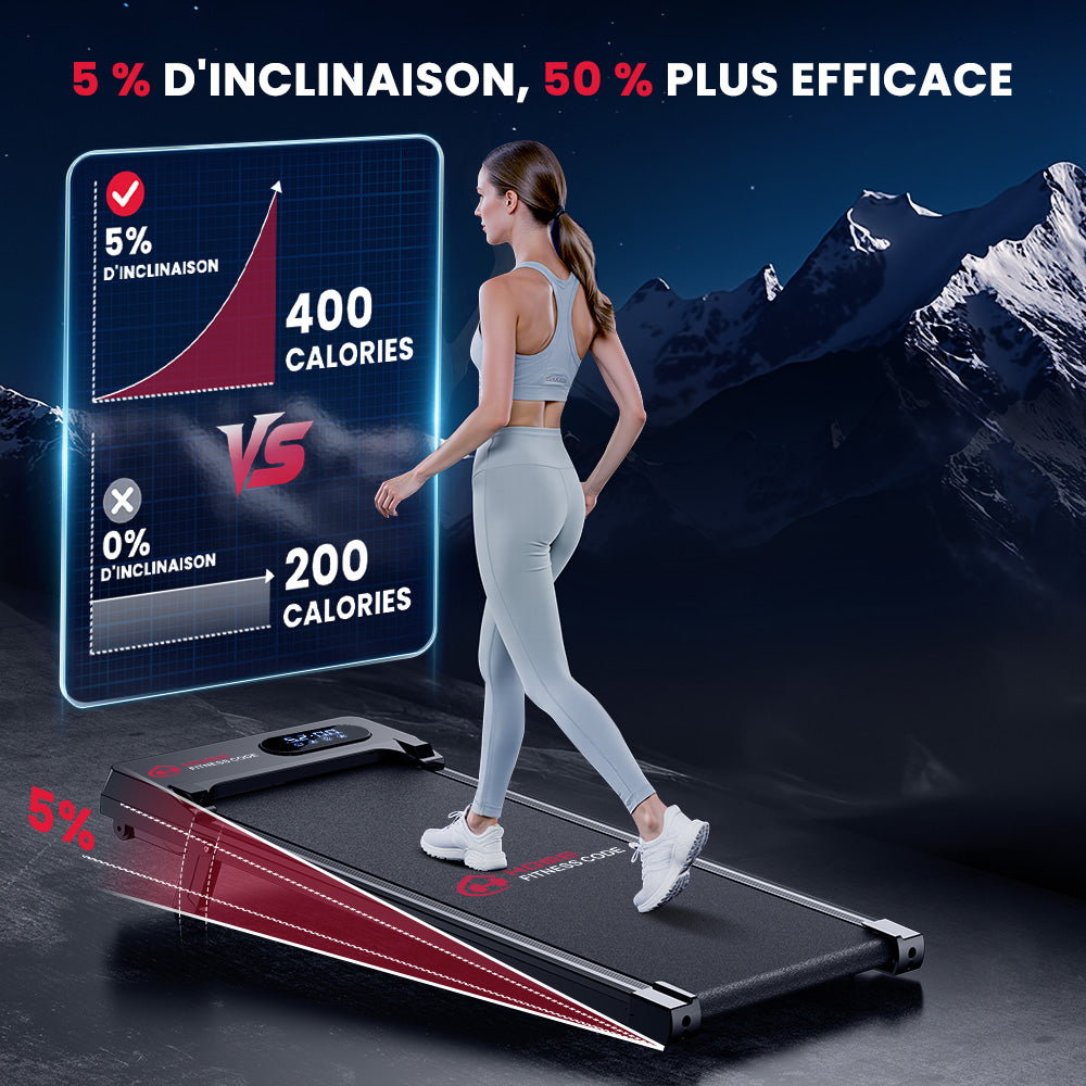 Tapis de Course T7, Vitesse 1-6KM/H, 5% Inclinaison Manuelle