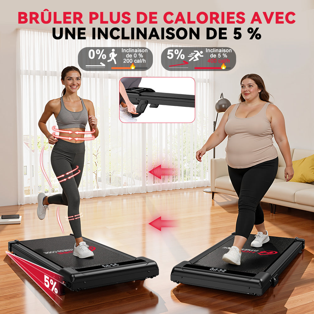 Tapis de Course Z3 avec Moteur Sans Balais, Vitesse 1-6 km/h, 5% Inclinaison Manuelle