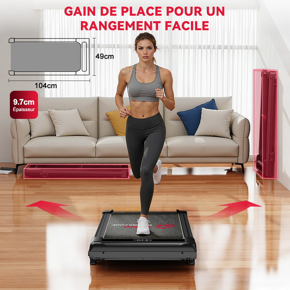 Tapis de Course Z3 avec Moteur Sans Balais, Vitesse 1-6 km/h, 5% Inclinaison Manuelle
