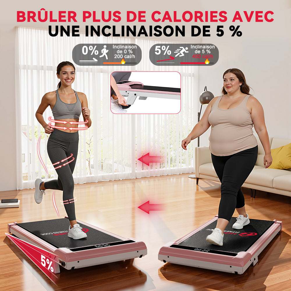 Tapis de Course Z3 avec Moteur Sans Balais, Vitesse 1-6 km/h, 5% Inclinaison Manuelle