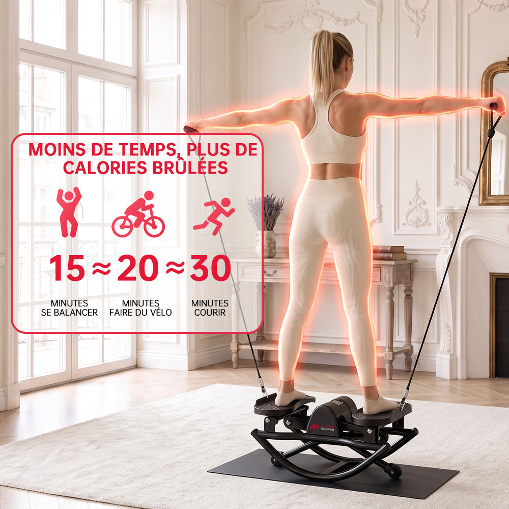 Stepper en Forme de U, avec Bandes de Résistance et Tapis Antidérapant