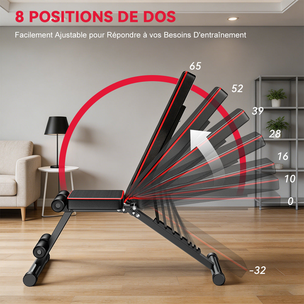 Banc D'entraînement Pliable B1, Dossier Réglable