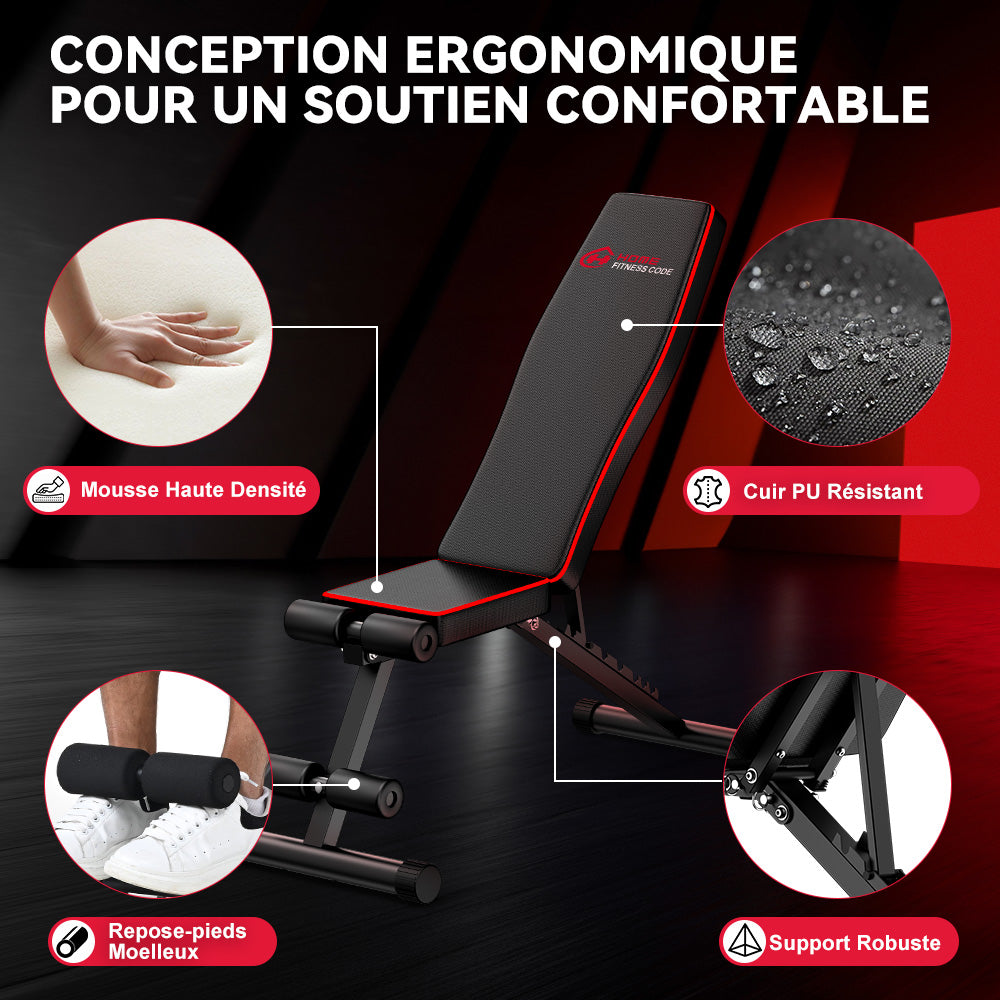 Banc D'entraînement Pliable B1, Dossier Réglable