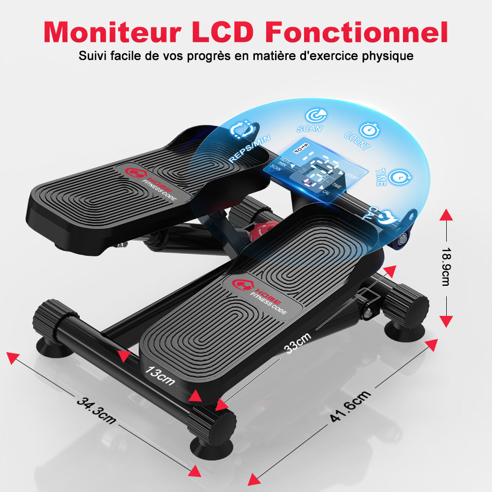 Mini Stepper Hydraulique avec Bandes de Résistance